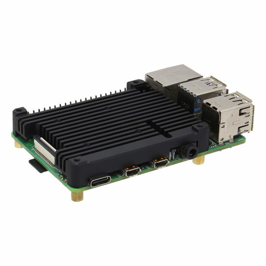 Picture of Geekworm 11mm Thickness Embedded Heatsink (P165-B) for Raspberry Pi 4, Armor Aluminum Radiator Compatible with Raspberry Pi 4 Model B Computer and Pi 4 Expansion Board Support POE Extension