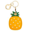 Picture of BORKUANA Leather Keychain Holder Case Compatible with Apple AirTag, Cute Protective Air Tag Cover With Keychain Ring, Anti-Scratch Finder GPS Tracker Case for Wallet Keys(Another pineapple)