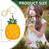 Picture of BORKUANA Leather Keychain Holder Case Compatible with Apple AirTag, Cute Protective Air Tag Cover With Keychain Ring, Anti-Scratch Finder GPS Tracker Case for Wallet Keys(Another pineapple)