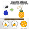 Picture of BORKUANA Leather Keychain Holder Case Compatible with Apple AirTag, Cute Protective Air Tag Cover With Keychain Ring, Anti-Scratch Finder GPS Tracker Case for Wallet Keys(Another pineapple)