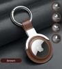 Picture of Sichy Leather Protective Case for AirTags, AirTags Loop Holder Airtag Keyring Cases Air Tags Protective Cover Airtag Key Chain Loop Holders for Luggage Dog Cat Pet Collar (Brown)