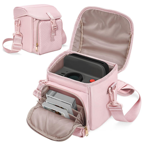 Picture of Prokva Camera Sling Bag Compatible with Polaroid Now 2nd Generation I-Type, Now+ 2nd Gen I-Type, Now, Now+, OneStep Instant Camera, Camera Crossbody Bag with Adjustable Strap, Pink(Empty Bag)
