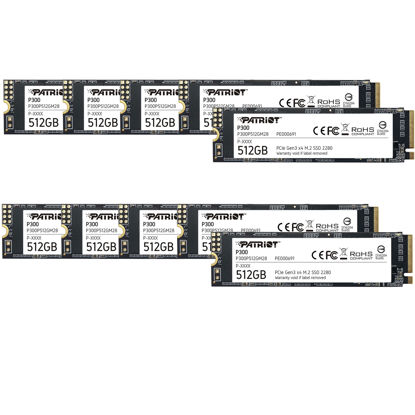 Picture of Patriot P300 512GB Internal SSD - NVMe PCIe Gen 3x4 - M.2 2280 - Solid State Drive - 10 Pack