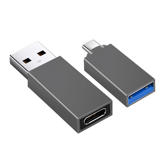 Picture of Henrety USB C to USB Adapter and USB to USB C Adapter USB C Male to USB3.0 Female OTG Adapter Compatible with MacBook Air 2020/MacBook 12 inch/iPad Pro 2020 and More, Dark Green(Pack of 2)