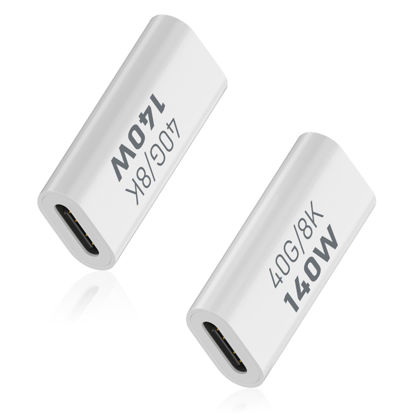 Picture of Duttek USB C Coupler 40G, USB C Female to Female Adapter PD 140W, USB C to USB C Adapter with 8K@60Hz Video Display Compatible for Thunderbolt 4/3, MacBook Pro/Air, iPad, Laptop, Phones (2Pack)