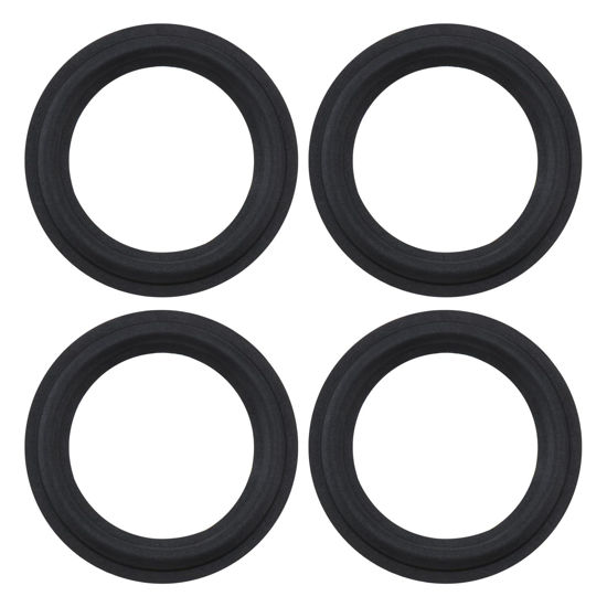 Picture of ECSiNG 4PCS 6.5 Inch Speaker Foam Edge Surround Replacement Part Speaker Surrounds Repair Kit Inner Diameter 106mm Outer Diameter 152.7mm for Speaker Repair DIY Black