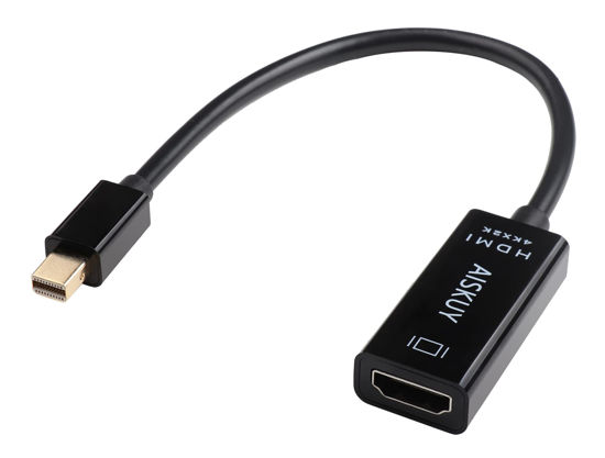 Picture of AISKUY Mini Displayport to HDMI Adapter, 4k Mini DP(Thunderbolt 2) Male to HDMI Female Converter for MacBook Air/Pro, Surface, ThinkPad, Monitor, Projector.