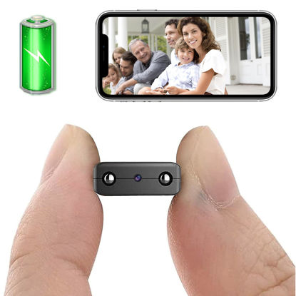 Picture of Smallest Wireless WiFi Camera With Battery,1.5 Hours Battery Time,HD1080P Baby Monitor Camera,Portable HDVdeo Camera with Night Vision,Motion Detection,Cloud Storage for Security with iOS Android APP