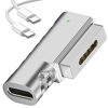 Picture of kocomio Magnetic 90 Degree USB C to Magnetic 2 T-Tip Adapter, Type-C to Safe 2 T-Head PD 100W Power Fast Charging Converter for 2013-2015 MacBook Pro Air with 100W/5A USB C Cable (1.5M)