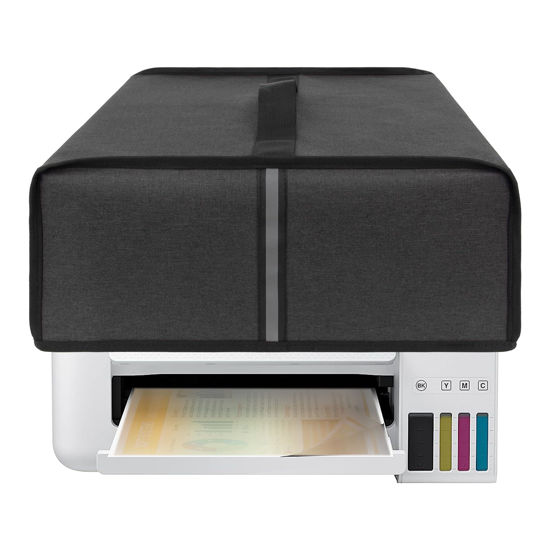 Picture of Kingshion Printer Dust Cover, Splash-Proof Fabric Easy to Clean & Storage, Compatible with Epson EcoTank ET-2800/ET-2850 Wireless Color All-in-One Cartridge-Free Supertank Printer - Dark Grey