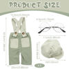 Picture of SPOKKI New Born Photoshoot Outfits,Newborn Boy Photoshoot Outfits,Newborn Photography Outfits Boy,Bib Pants,Hats and Glasses(Light Green)