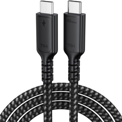 Picture of DteeDck USB 4 Cable 6ft for Thunderbolt 4, High Speed 40Gbps Data Transfer USB4 USB C Data Cables Support 8K@60Hz /4K@120Hz Display 240W Charging for Thunderbolt 4 Thunderbolt 3 USB-C Devices