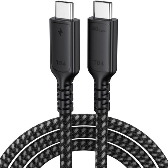 Picture of DteeDck USB 4 Cable 6ft for Thunderbolt 4, High Speed 40Gbps Data Transfer USB4 USB C Data Cables Support 8K@60Hz /4K@120Hz Display 240W Charging for Thunderbolt 4 Thunderbolt 3 USB-C Devices