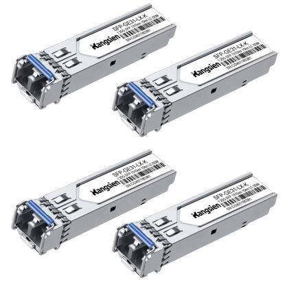Picture of 1.25G SFP LC Module 1000Base-LX,1310nm SMF Single Mode Fiber Optic Module, up to 10 km, Compatible with Cisco, Ubiquiti, Mikrotik, D-Link, Netgear, Qnap, Linksys and More (4 Pack)