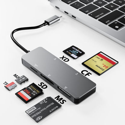 Picture of USB-C XD Picture Card Reader, 5Gbps 6-in-1 High Speed Card Reader for TF/SD/MS/M2/XD/CF, USB C XD Memory Card Reader Compatible with Olympus & Fujifilm XD Cards (1GB/2GB)