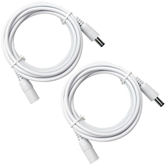 Picture of Anlink 2 Pack 6ft DC Power Extension Cable 5.5mm*2.1mm Male to Female Power Cord for CCTV Security Surveillance Cameras, LED Strip, Router, 12V DC Power Supply Adapter and More (White)