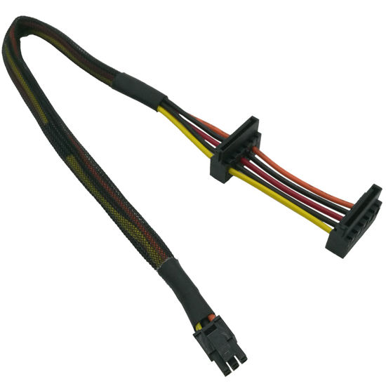 Picture of COMeap SATA Power Cable for Dell Inspiron 3653 3650 Series, Right-Angle SATA 15 Pin x2 to Mini 6 Pin ATX Adapter Compatible Part No. GP2JM 14.5-inch(37cm)