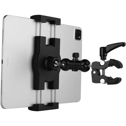 Picture of Mippko Tablet Holder for Treadmill/Spin Bike/Stroller/Wheelchair/Golf Cart/Poles/Music Stand/Stationary Bike,Compatible with 7~12.9" iPad/Nexus/Fire HD/e-Book/LG G