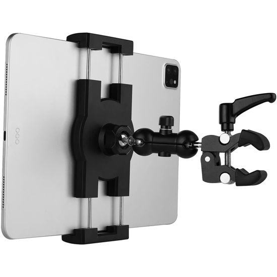 Picture of Mippko Tablet Holder for Treadmill/Spin Bike/Stroller/Wheelchair/Golf Cart/Poles/Music Stand/Stationary Bike,Compatible with 7~12.9" iPad/Nexus/Fire HD/e-Book/LG G