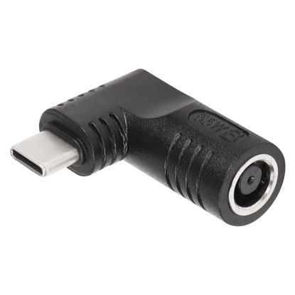 Picture of SinLoon 65W PD DC 7.4mm x 5.0mm Female (7.4mm x 0.6mm) Input to USB Type C Male Power Charging Adapter,Uilt-in with PD Automatic Identification Induction Chip,for Phones,Tablets, Laptops(black 7406 B)