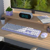 Picture of UBOTIE Colorful Computer Wireless Keyboards Mouse Combo, Typewriter Flexible Keys Office Full-Sized Keyboards, 2.4GHz Dropout-Free Connection and Optical Mouse (Purple-White)