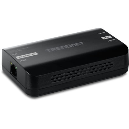 Picture of TRENDnet 10G PoE+ Injector, TPE-315GI, Convert Non-PoE Port to a PoE+ Port, PoE (15.4W) or PoE+ (30W), 10GBASE-T Compliant, Up to 100m (328 ft.), Black