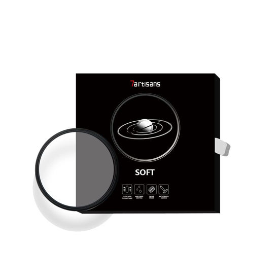 Picture of 7artisans Soft Focus Filter 1/4 Aluminum Alloy Natural Soft Diffuser Effect Dream Cinematic Effect Soft Focus Optical Glass Filter (67mm)