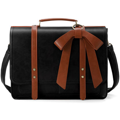 Picture of ECOSUSI Women Briefcase PU Leather Laptop Bag College Satchel fit 15.6" Laptop