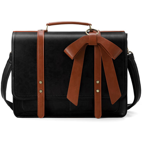 Picture of ECOSUSI Women Briefcase PU Leather Laptop Bag College Satchel fit 15.6" Laptop