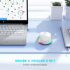 Picture of PEIOUS Mouse for Laptop, Wireless Mouse Jiggler - LED Wireless Mice with Build-in Mouse Jiggler Mover, Rechargeable Moving Mouse for Computer Undetectable Keeps Computer Awake - White
