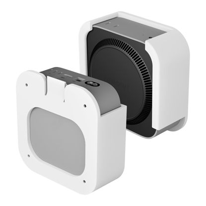 Picture of Orzero Under Desk Mount Compatible for 2024 Mac Mini M4/M4 Pro, 3D Printed VESA Monitor Stand Wall Holder Heat Dissipation Design Space Saving Storage Bracket - White