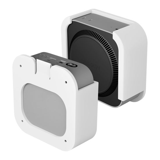 Picture of Orzero Under Desk Mount Compatible for 2024 Mac Mini M4/M4 Pro, 3D Printed VESA Monitor Stand Wall Holder Heat Dissipation Design Space Saving Storage Bracket - White