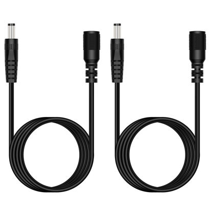 Picture of Fancasee 2 Pack 6 ft 5.5mm x 2.5mm DC Power Extension Cable Male to Female Plug Adapter Extension Cord for IP Camera CCTV Surveillance Security Camera LED Strip DVR Router