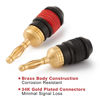 Picture of WGGE WG-008 24K Gold Safety Speaker Connector Banana Plugs for Speaker Wire, Wall Plate, Home Theater, Audio/Video Receiver, and Sound Systems ((12 Pairs (24 Plugs)))