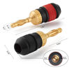 Picture of WGGE WG-008 24K Gold Safety Speaker Connector Banana Plugs for Speaker Wire, Wall Plate, Home Theater, Audio/Video Receiver, and Sound Systems ((12 Pairs (24 Plugs)))