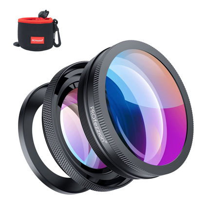 Picture of PROfezzion Camera HD 18mm Wide Angle Lens with 10x Macro Portion for Sony ZV-E10 ZVE10 ZV-1F ZV1F A6400 A6300 A6100 A6000 ZV-1 ZV1 RX100 VII VI V Canon G7X Mark II III Camera