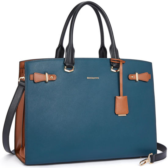 Picture of BOSTANTEN Briefcase for Women 15.6 Inch Genuine Leather Laptop Briefcase Shoulder Work Tote Bag Purse