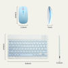 Picture of Ultra-Slim Bluetooth Keyboard and Mouse Portable Mini Wireless Keyboard Rechargeable 7-Color Backlit for Apple iPad iPhone Samsung Tablet iPhone Smartphone iOS Android Windows,(10 inch Blue)