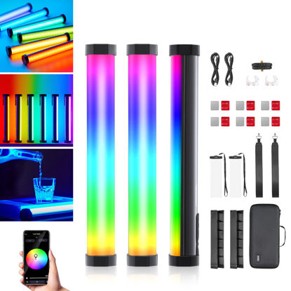 Picture of Godox TL 30 Kits RGB Tube Lights 8W 2700-6500K Lux 740 CRI 97 TLCI 99 13FXwith 2900mAh Battery Magnetic Handheld Light Wand Mini LED Video Light Stick for Photography YouTube TikTok (2Pack TL30)