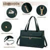 Picture of LOVEVOOK Laptop Bag for Women 15.6 Inch Laptop Tote Work Bag Professional Leather Computer Briefcase Waterproof Handbag Shoulder Bag Large Capacity Business Teacher Office Bag Crossbody Purse