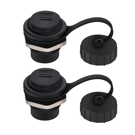 Picture of PENGLIN 2PACK USB 3.1 Type C Extension Coupler,Female to Female USB-C Feed Thru Converter Adapter Panel Mount DIY Jack with Dust Cover