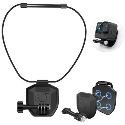 Picture of REYGEAK Magnetic Chest Mount for GoPro,Adjustable POV Neck Mount Holder with Dual Claw, Compatible with GoPro Hero 13/12/11/10/9, DJI Action 5 4/DJI Pocket 3, Insta 360 Ace Pro