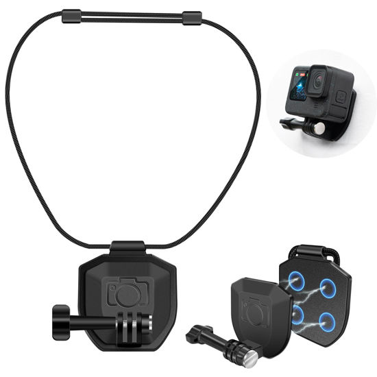 Picture of REYGEAK Magnetic Chest Mount for GoPro,Adjustable POV Neck Mount Holder with Dual Claw, Compatible with GoPro Hero 13/12/11/10/9, DJI Action 5 4/DJI Pocket 3, Insta 360 Ace Pro