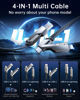 Picture of Vexipia 4-in-1 USB C Cable 45W 5FT Lightning Cable Fast Charging Flat Nylon Braided for iPhone iPad Charger Cord [480Mbps Data Sync] Universal Multi Charge Cable Combo with Lightning/Type C/USB A Port