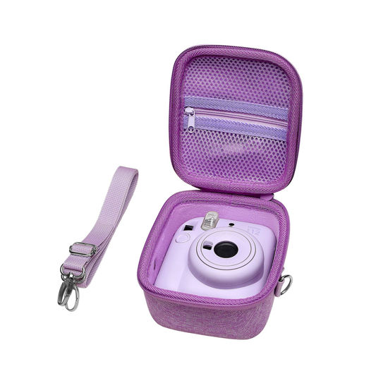 Picture of XANAD Purple Case for Fujifilm Instax Mini 12 / Mini 11 / Mini 10 / Mini 9 / Mini 8 / Mini 7 Instant Camera - Storage Protective Carrying Bag with Shoulder Strap