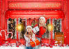 Picture of DePhoto Red Christmas Photo Backdrop Santa's Toy Shop Candy Cane in Snow World Xmas Family Holiday Party Banner Photography Background Supplies Decor Studio Prop PGT673B 9x6ft