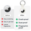 Picture of Linsaner Compatible with AirTag Case Keychain Air Tag Holder Silicone AirTags Key Ring Cases Tags Chain Apple AirTag GPS Item Finders Accessories, Transparent Luminous