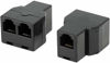 Picture of Uvital RJ12 6P6C 1 Female to 2 Female Telephone Line Splitters, Telephone Landline Cable Connector and Separator(Black,2 Pack)