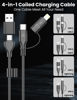 Picture of Coiled USB-C and Lightning Cable 2-in-1, 3FT i-Phone 15 Car Charger Cord, 60W Fast Charging Cable for i-Phone 15, Samsung Galaxy, Google Pixel, Supports Apple CarPlay & Android Auto (Black)
