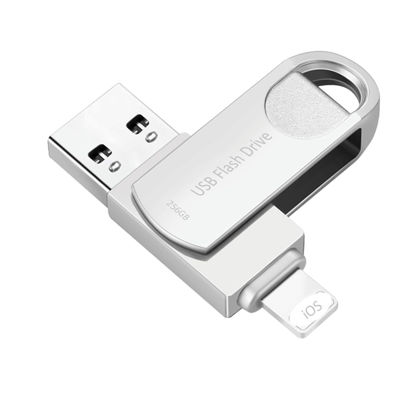 Picture of USB Flash Drive 256GB Photo Stick for iPhone Flash Drive Memory Stick Thumb Drive High Speed USB Stick External Storage DEZOBYTE Compatible for i-Phone Pad Android USB C PC MS-256GB Silver